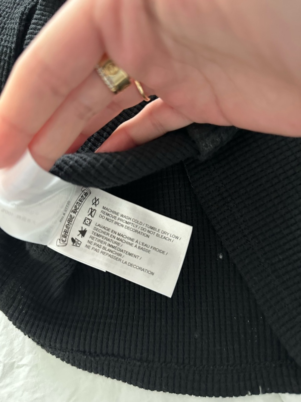 Chrome Hearts Black Long Sleeve Thermal Top with Pink Logo Details - Picture 9 of 12